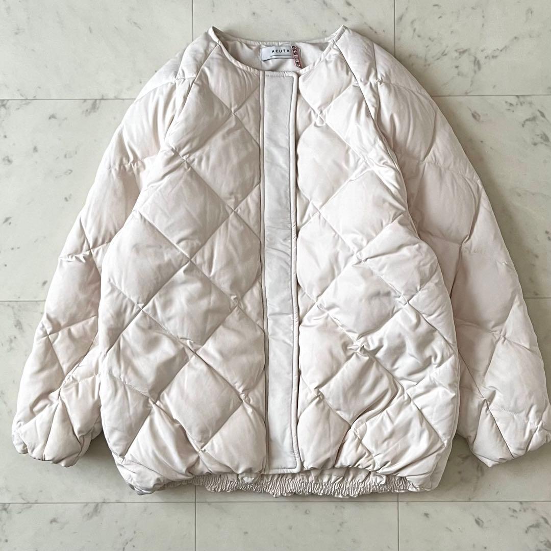 美品＊アーバンリサーチ コクーンキルティングダウン アイボリー 白 acuta