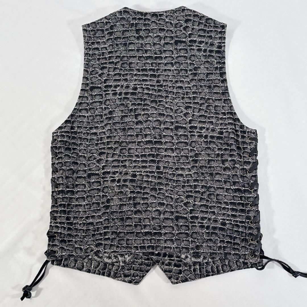 美品 児島ジーンズ クロコダイル柄 ベスト Lサイズ