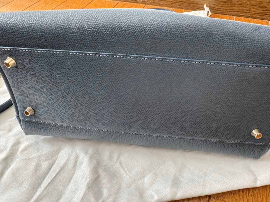 値下げ　FURLA パイパー　ハンドバッグ　Grigio Blu セレモニー用