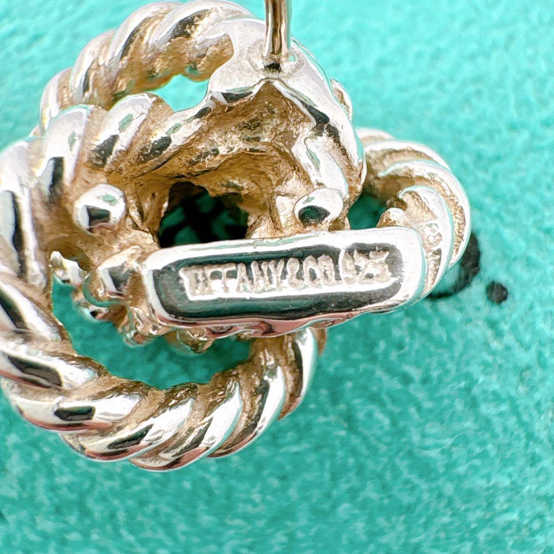 美品 オールドティファニー ツイスト ノット ピアス キャッチ社外品 シルバー