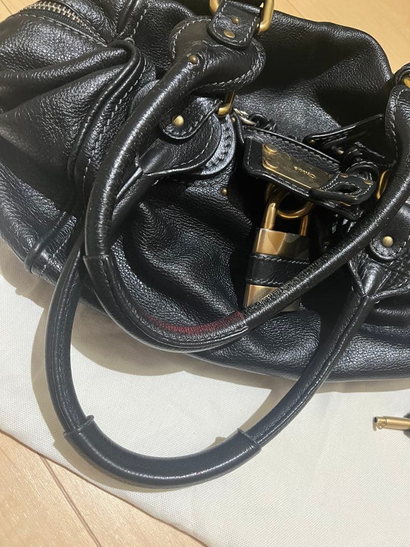Chloé 黒 レザーハンドバッグ パディントン