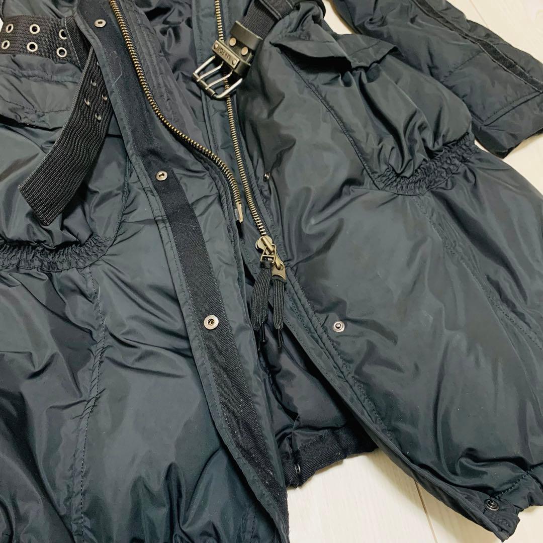 マリテフランソワジルボー ベルト付ロングダウンジャケット M Y2K フード収納