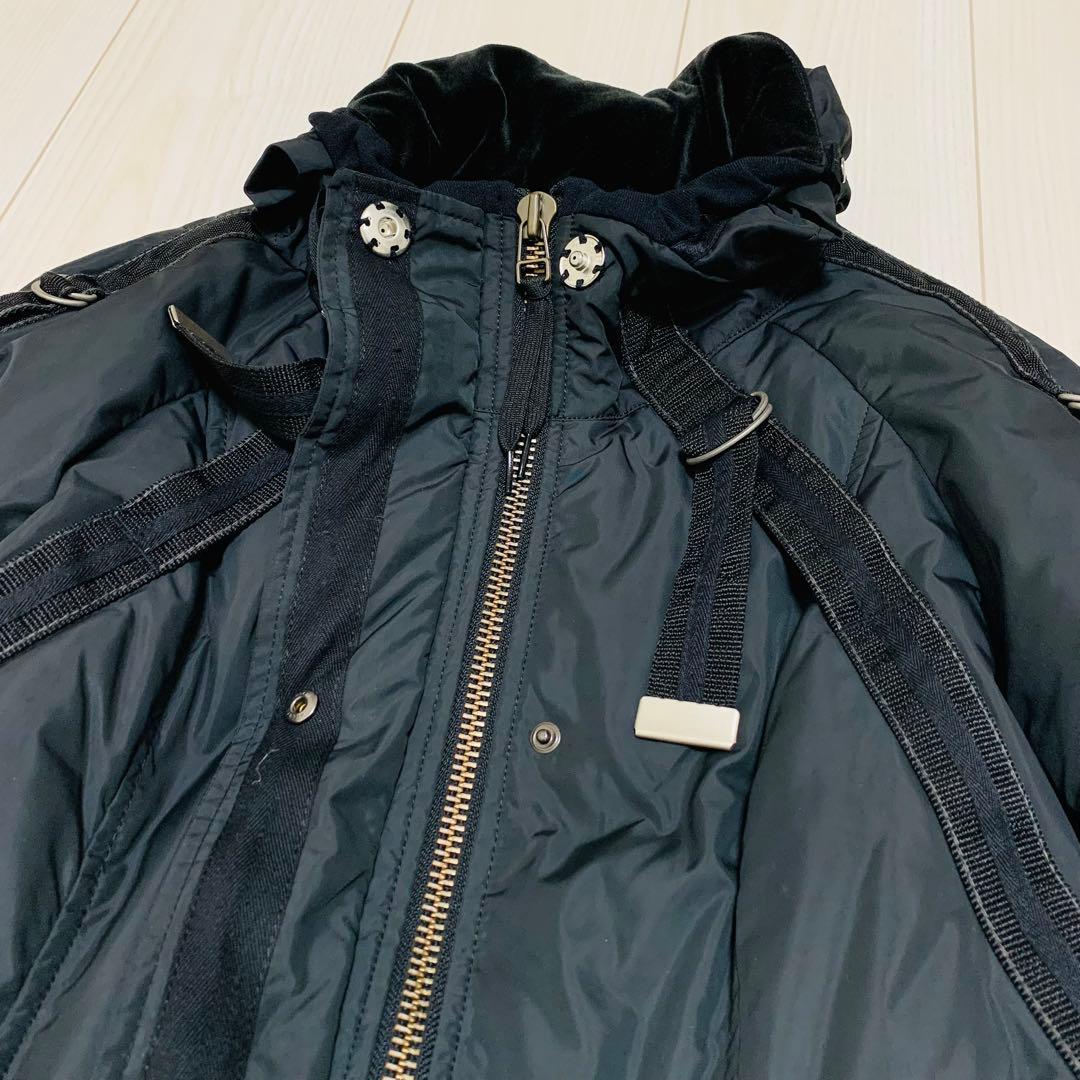 マリテフランソワジルボー ベルト付ロングダウンジャケット M Y2K フード収納