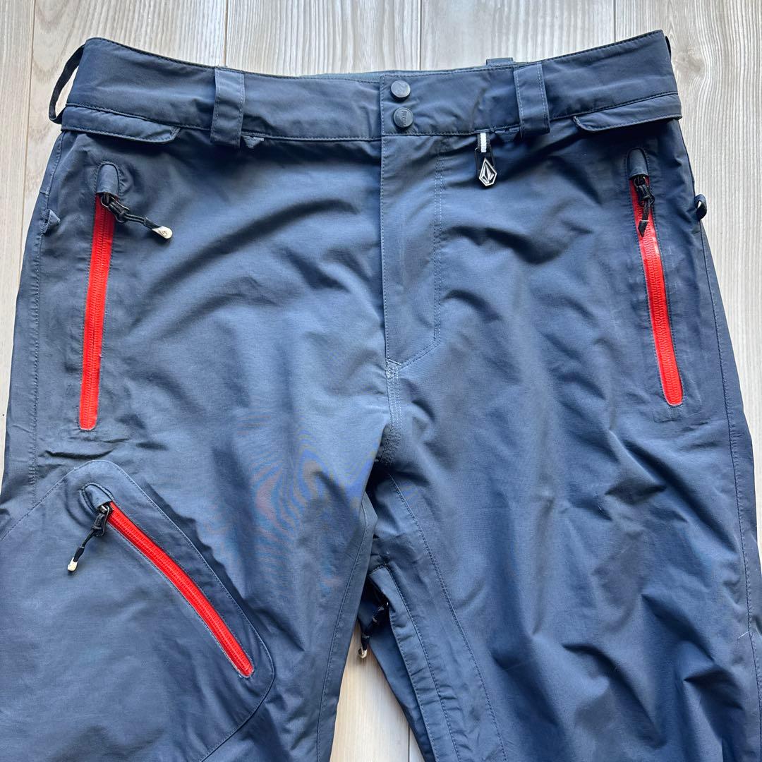 volcom GORE-TEX スノーボードパンツ チャコール 赤ジッパー