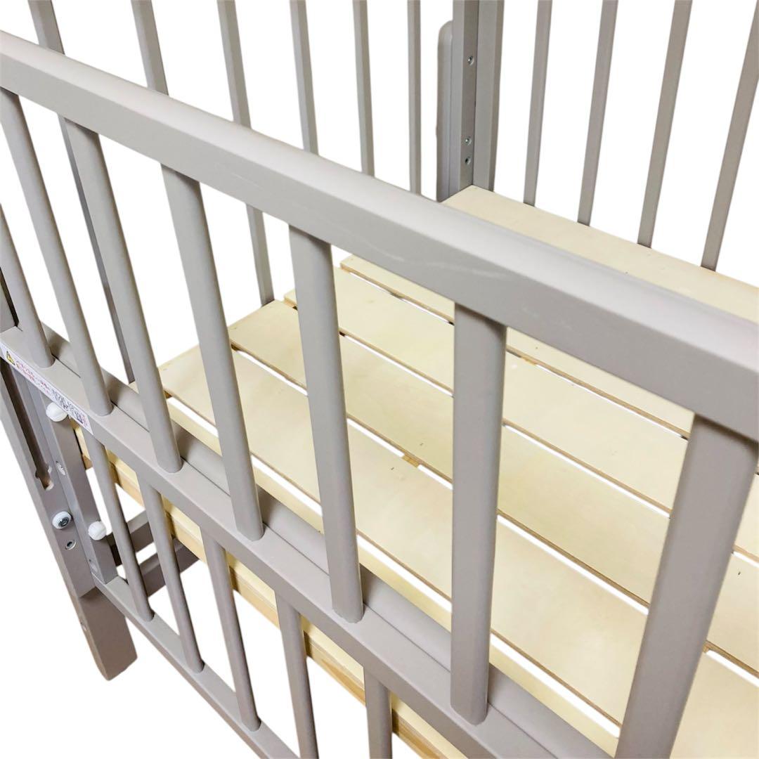 なるみ 大和屋　ノモック　Wオープンハイタイプ　ベビーベッド　グレー