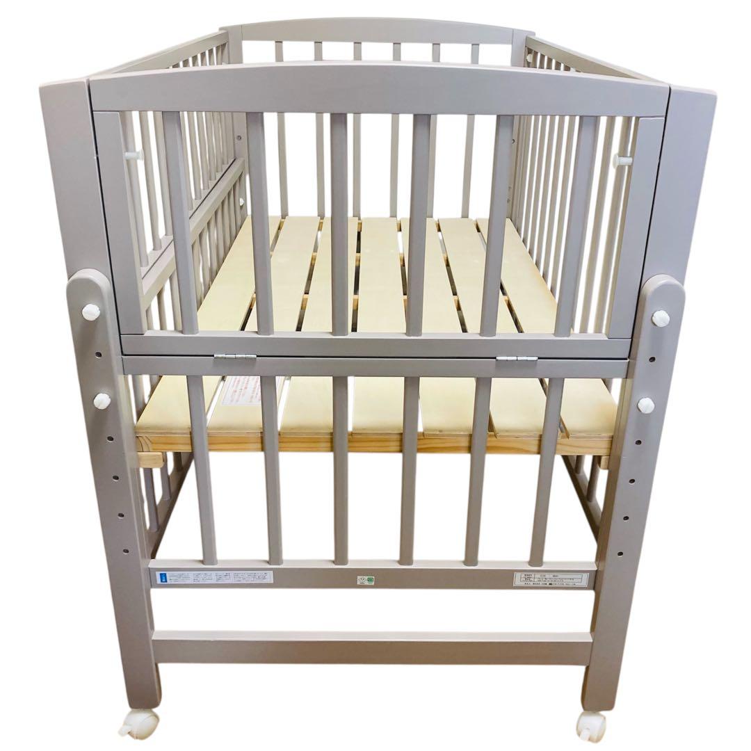 なるみ 大和屋　ノモック　Wオープンハイタイプ　ベビーベッド　グレー