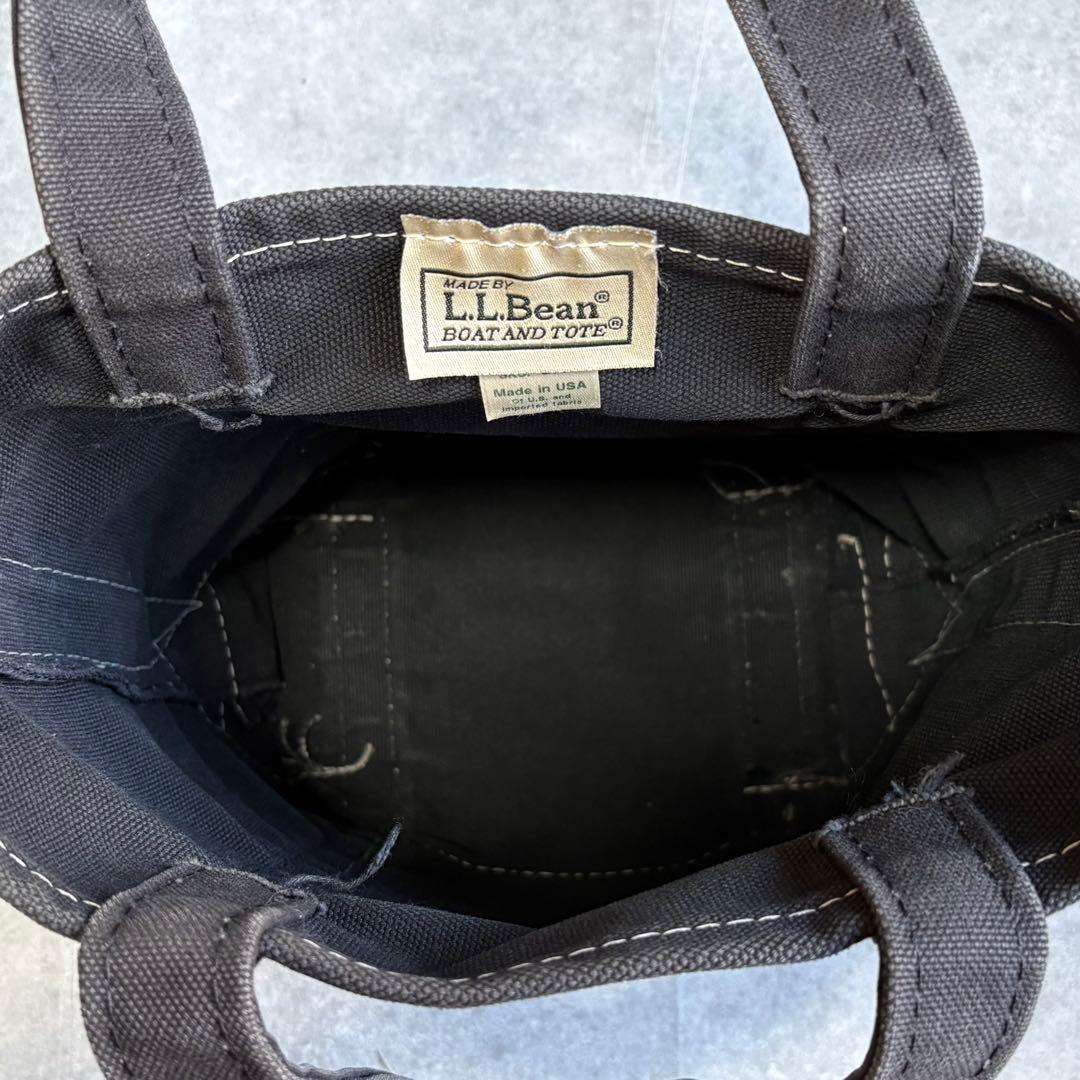 USA製 エルエルビーン トートバッグ スモール 白ステッチ ヴィンテージ 炭黒