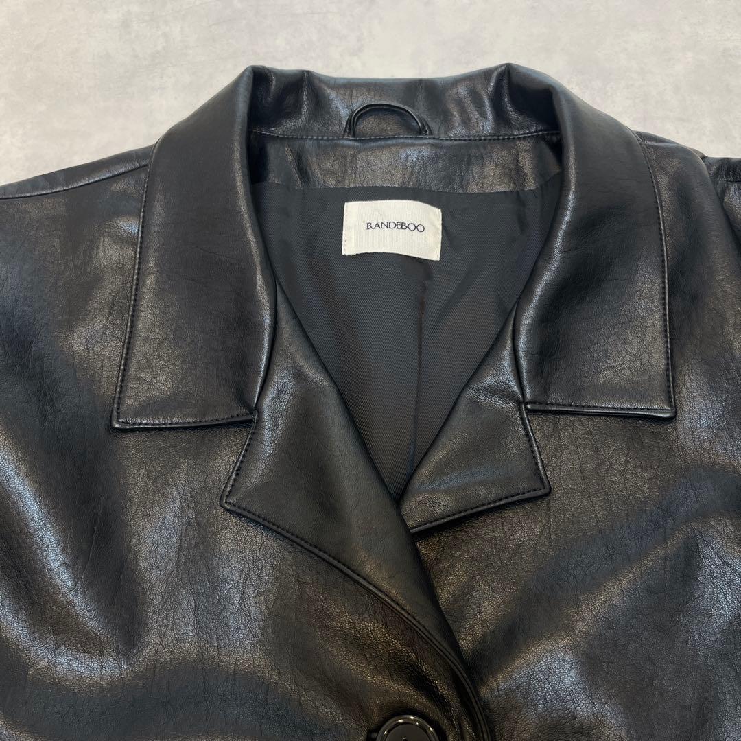 極美品◆RANDEBOO Vegan leather jacket◇ブラック