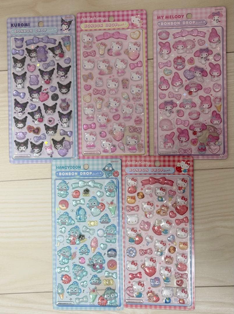 【正規品】　ボンボンドロップシール　サンリオ　第二弾　5種セット