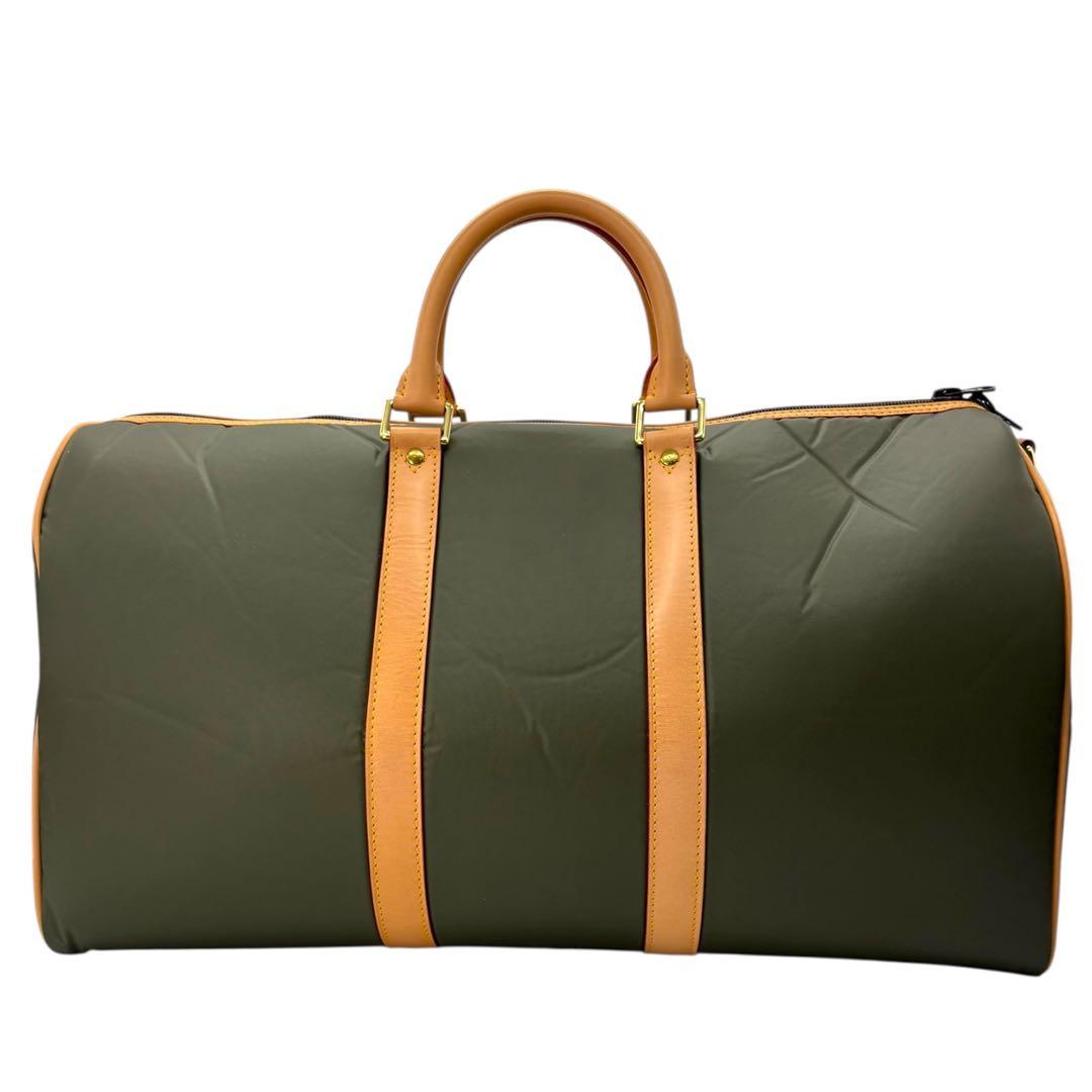 (未使用)ハンティングワールド ボストンバッグ バチュークロス 緑保存袋