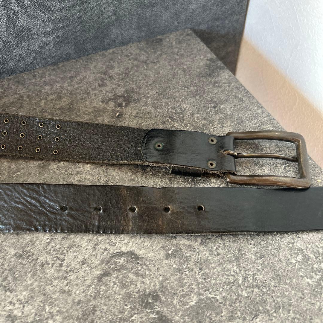 小物 00s y2k DIESEL logo plate leather belt