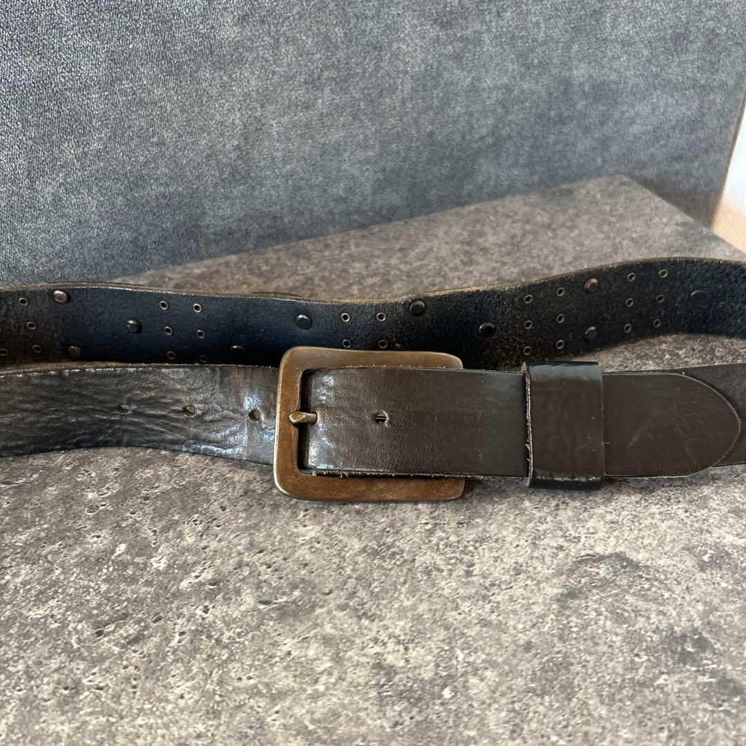 小物 00s y2k DIESEL logo plate leather belt