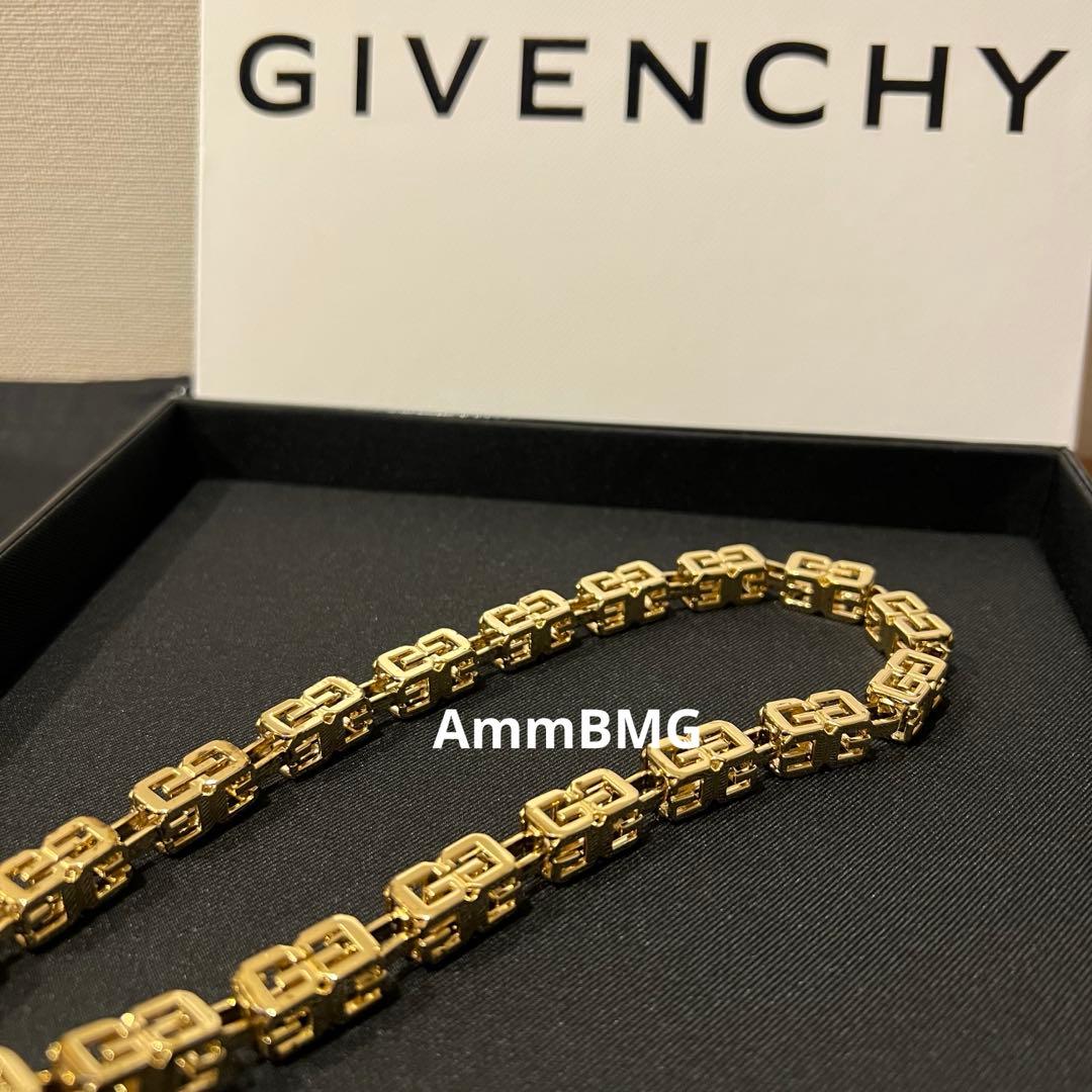 新品 20万 GIVENCHY 4Gロゴ キューブ　チェーンネックレス メンズ