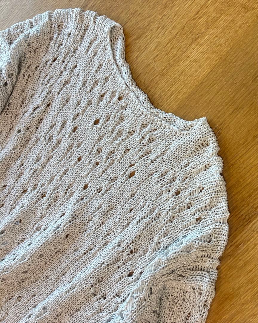 ヨーガンレール　今すぐ着られるインナー付き透かし編みニット　ババグーリ