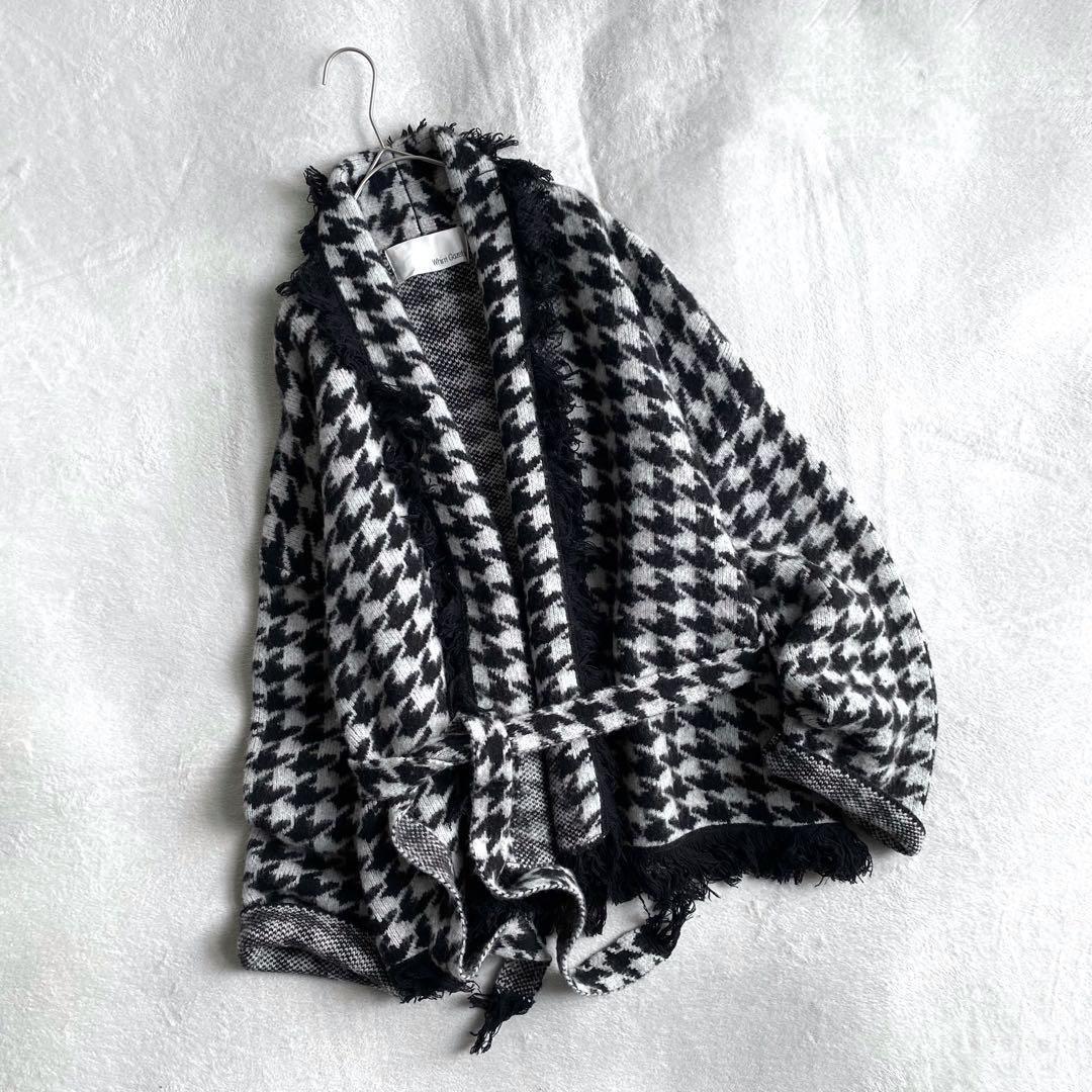 【ほぼ未使用✨】Whim Gazette ウールジャガードニットガウン　千鳥柄