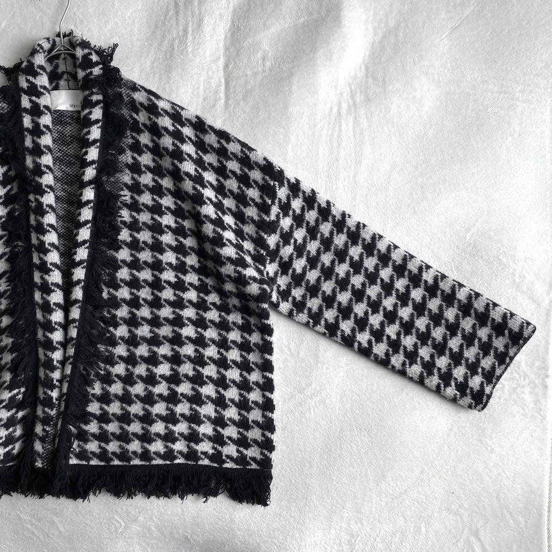 【ほぼ未使用✨】Whim Gazette ウールジャガードニットガウン　千鳥柄
