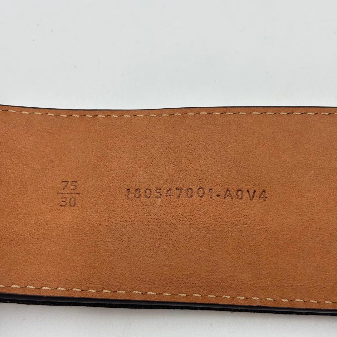 FENDI フェンディ ズッカ ベロア×レザー ベルト レディース ブラウン