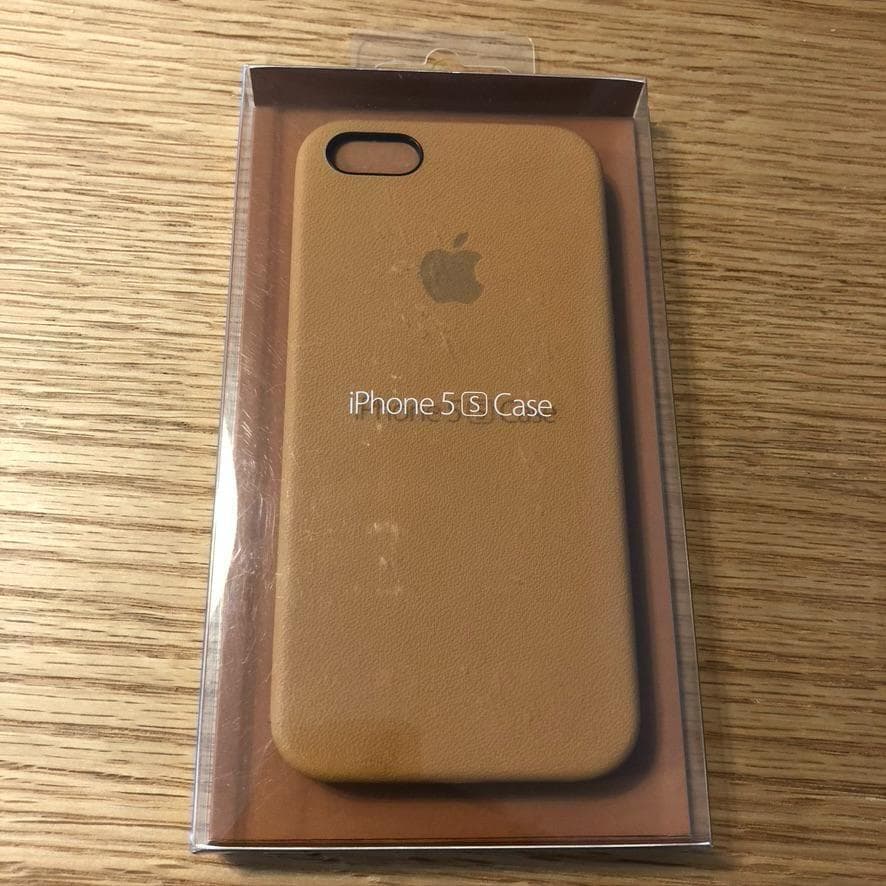 新品未開封Apple純正品iPhoneSE純正ケース茶色 イタリアンレザー 革