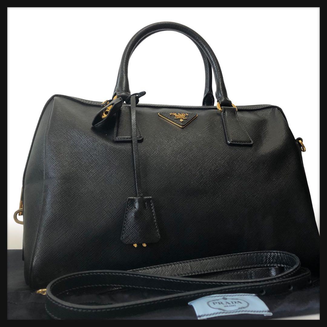 PRADA プラダ　ブラック ボストンバッグ サフィアーノ 2WAY 538