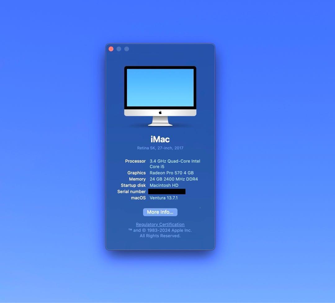 Macデスクトップ iMac 27inch 5K 2017, 24GB RAM, 512GB SSD