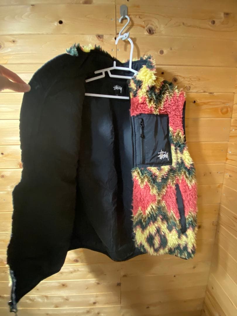 Stussy ジオメトリック柄 フリースベスト