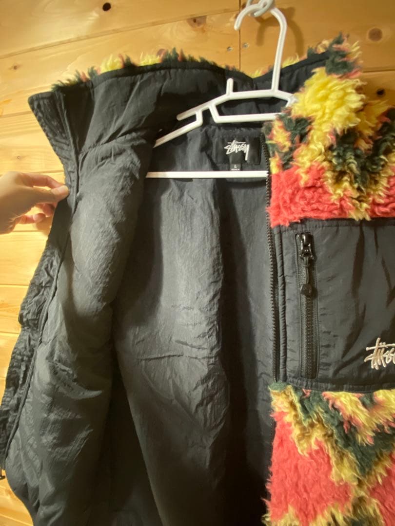 Stussy ジオメトリック柄 フリースベスト