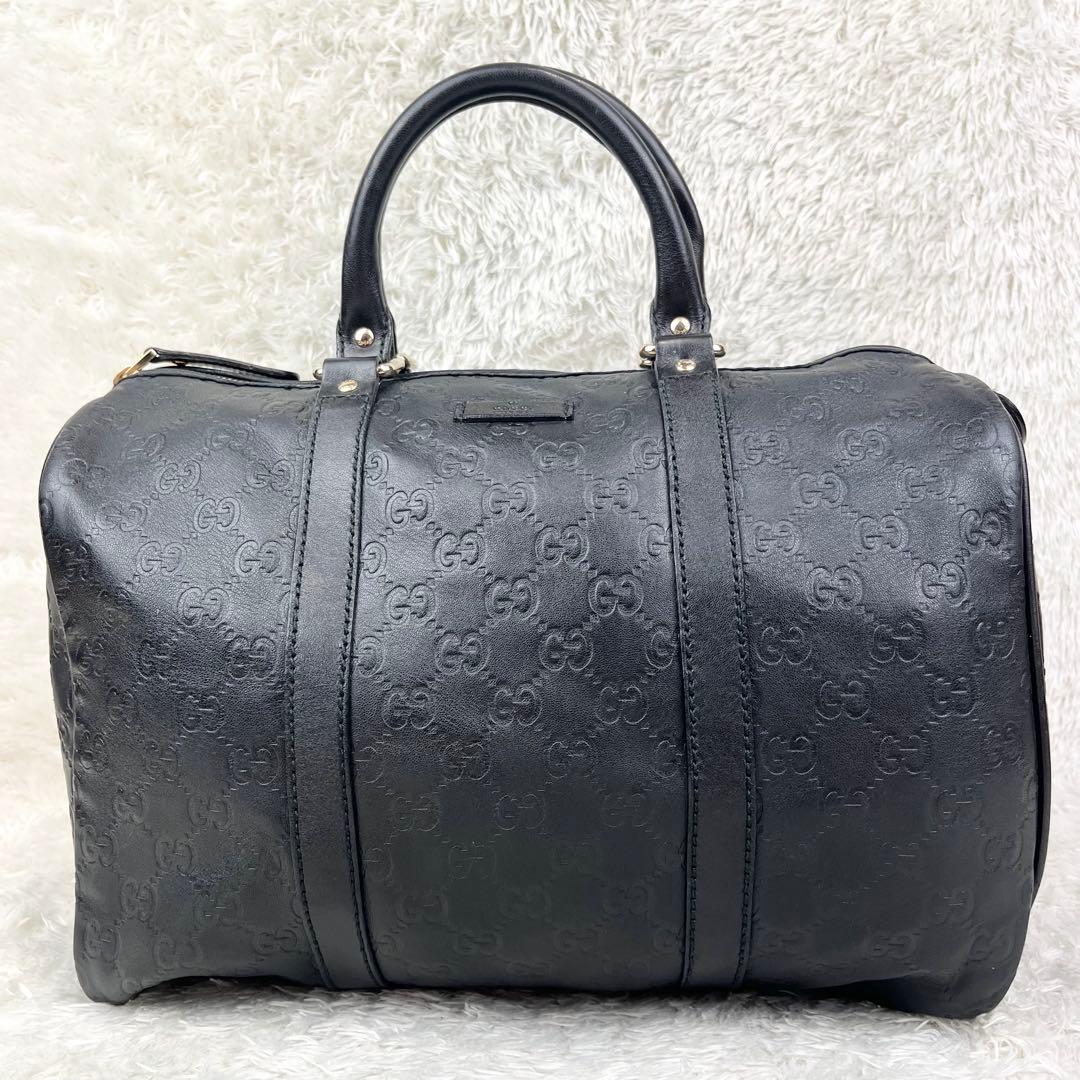 【美品】GUCCI グッチシマ ボストンバッグ ブラック 付属品完備