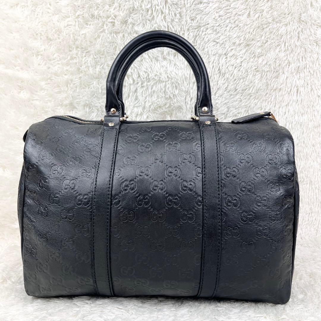 【美品】GUCCI グッチシマ ボストンバッグ ブラック 付属品完備