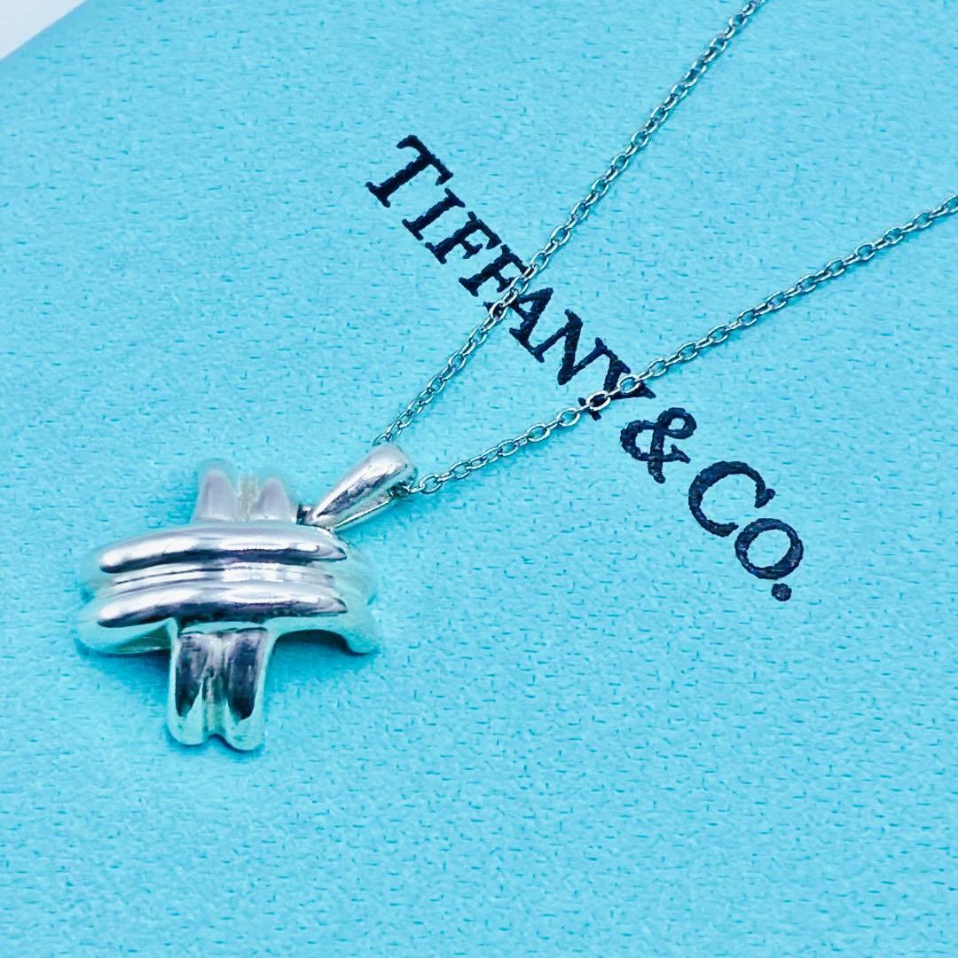 【極美品】ティファニー シグネチャークロス ネックレス 925 社外チェーン