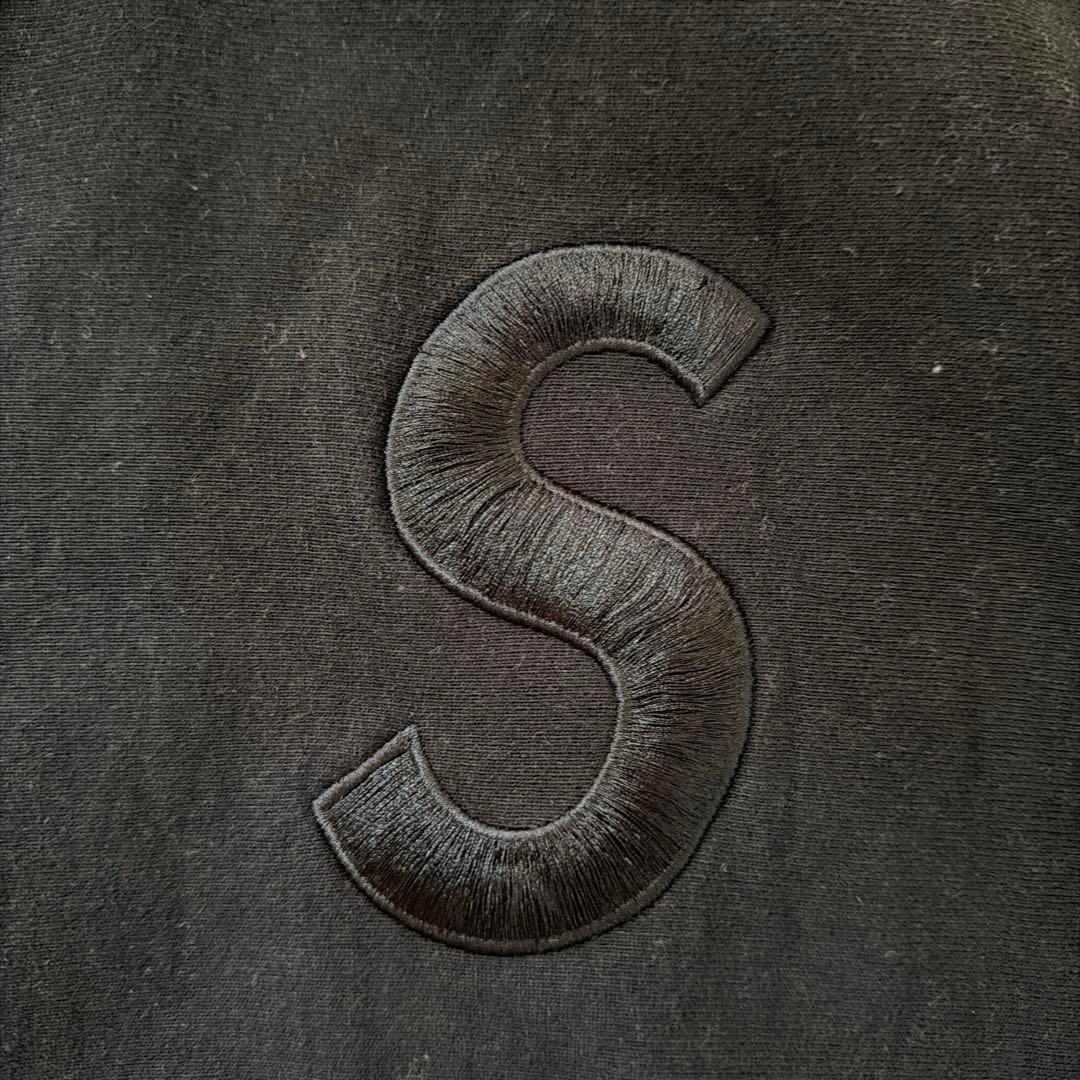 supreme Sロゴ パーカー フーディー M 黒