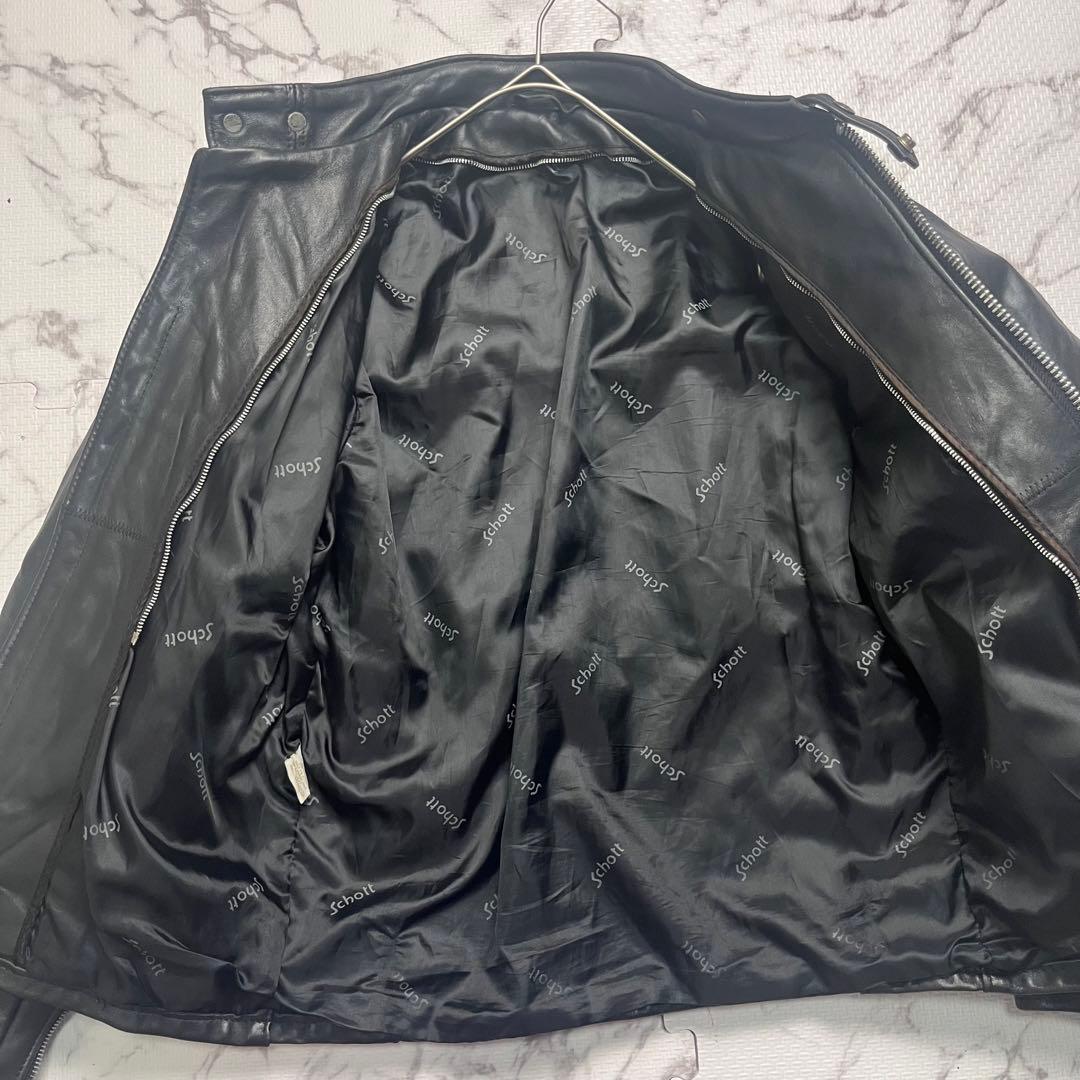 【米国製】✨ schott シングルライダース 641 38size 黒色 本革