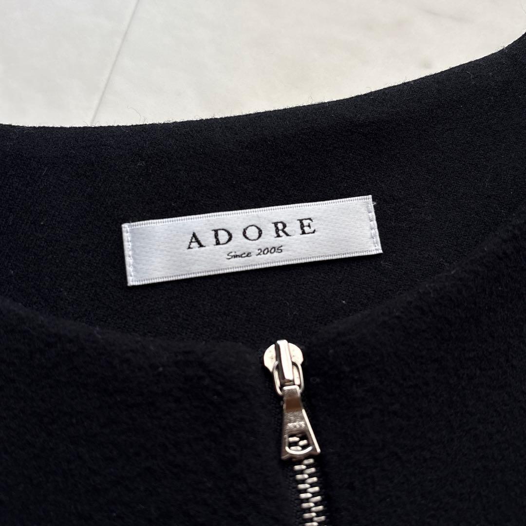 アドーア ウール ジャンパースカート 黒 ブラック 38サイズ Aライン