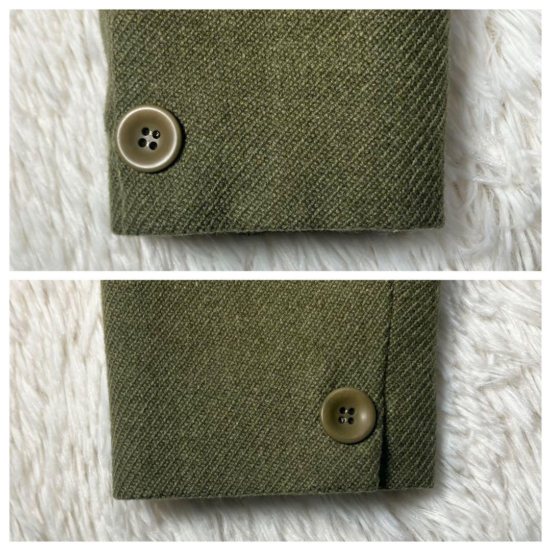 美品 Chloé クロエ ウールカシミヤジャケット シングルボタン カーキ L