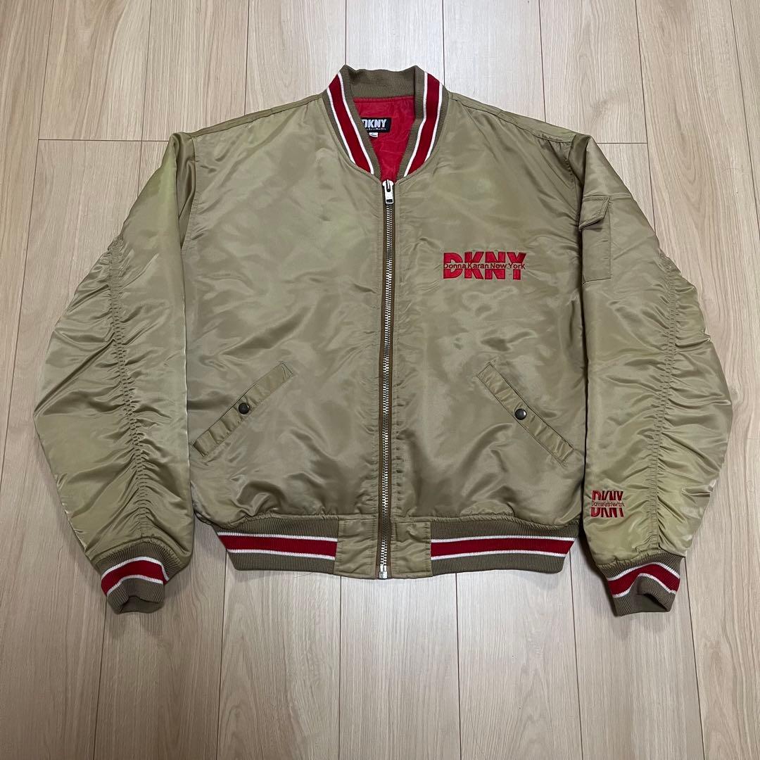 DKNY 90's ロゴ　刺繍　ナイロン　MA-1 ボンバー　ジャケット　Y2K