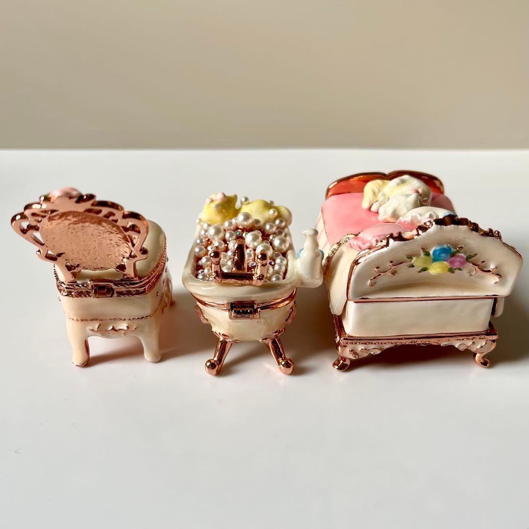 Piearth ピィアース ジュエリーボックス 小物入れ 家具 ロココ調 6点