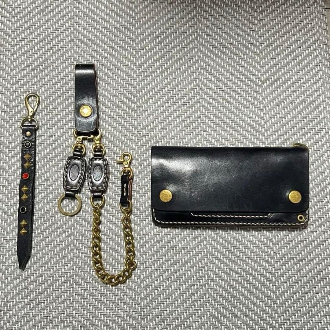 キーチェーン　キーリング　ウォレットチェーン真鍮 トラッカーウォレット