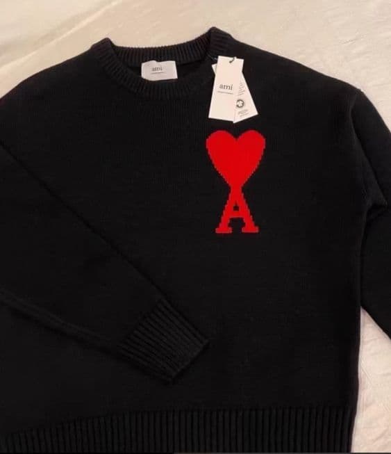 AMI PARIS ブラック ニットセーター XL1