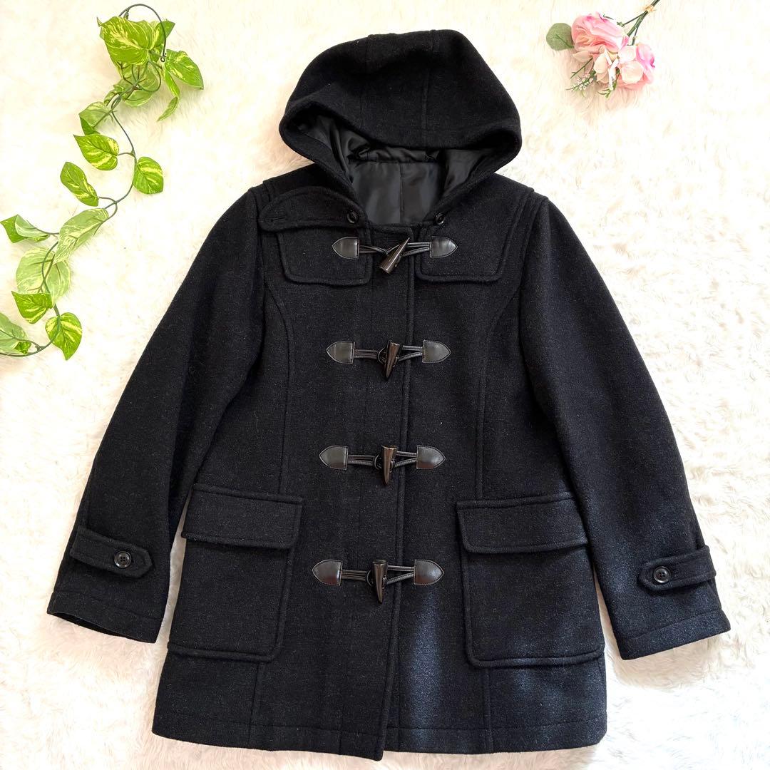 美品✨EASTBOY Venus ジップ付き ダッフルコート 黒 フード付