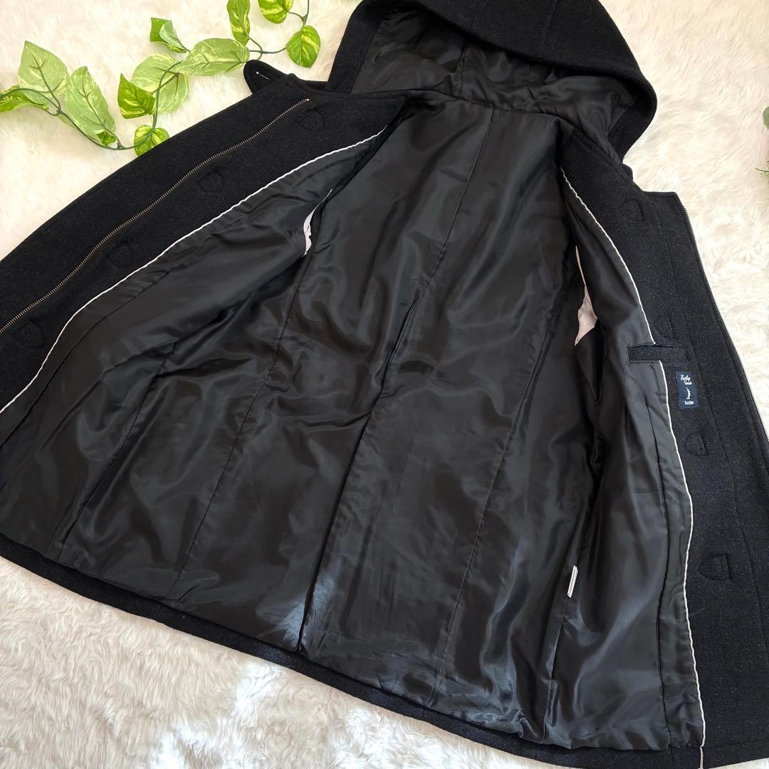 美品✨EASTBOY Venus ジップ付き ダッフルコート 黒 フード付