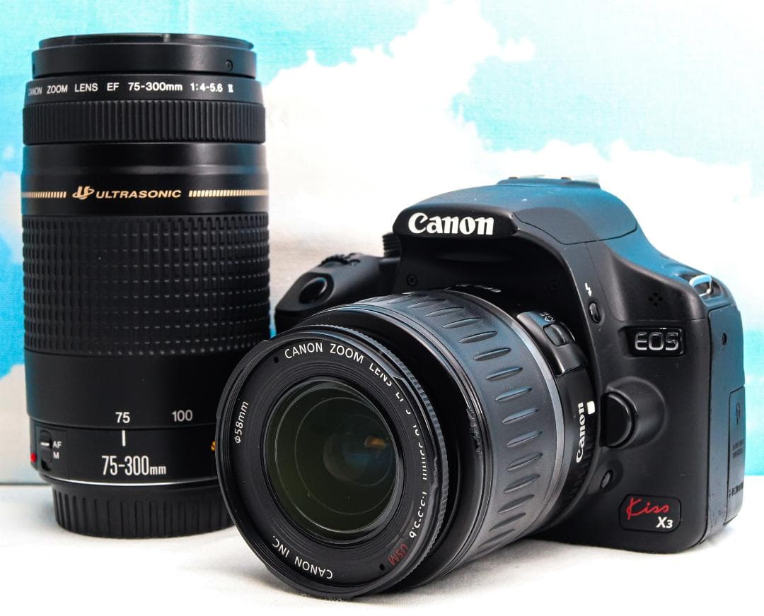 キャノン Canon Kiss X3⭐️スマホに転送♪⭐️超望遠ダブルレンズ