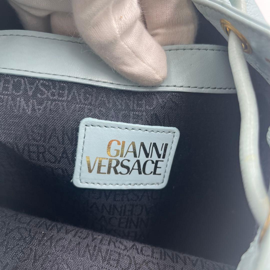 【希少】ヴェルサーチ リュック オーストリッチ サンバースト 巾着