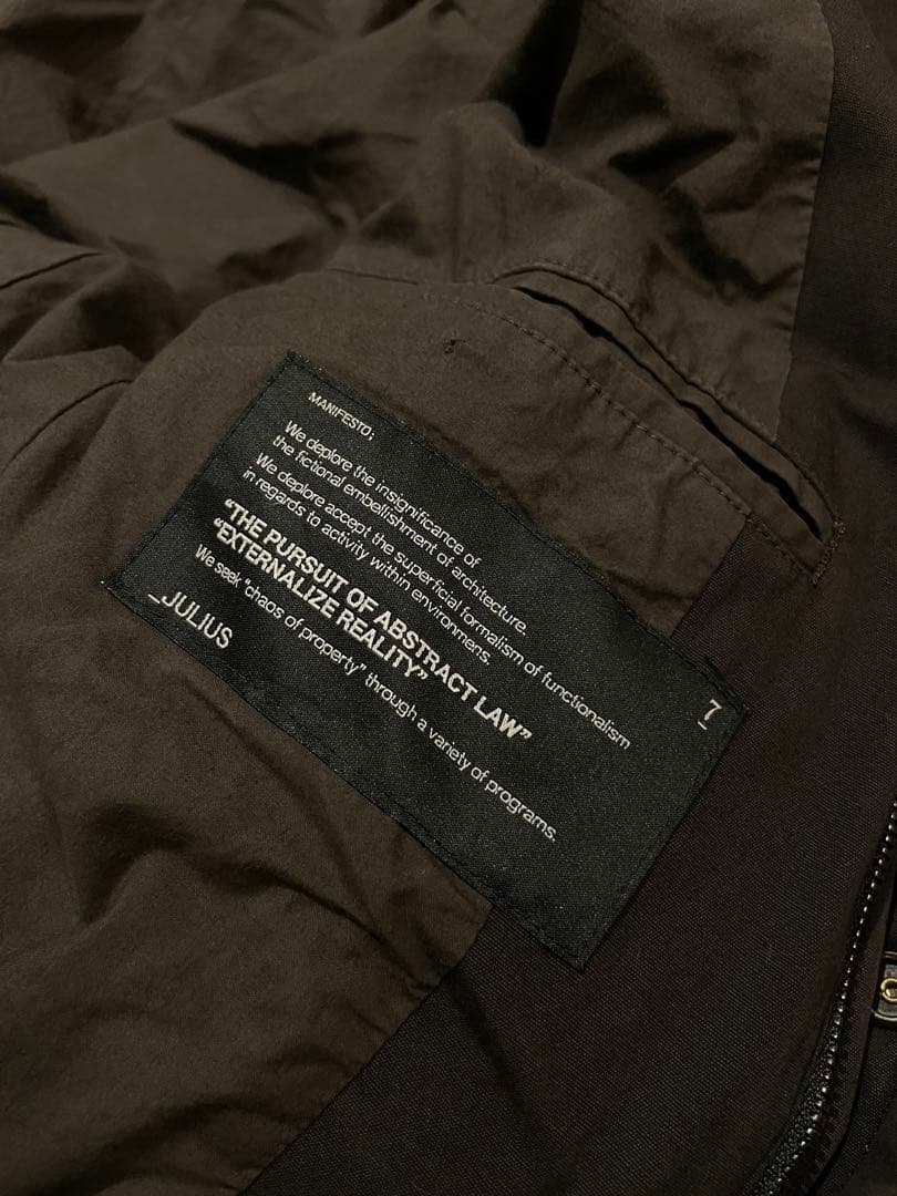 【メーコブ】JULIUS ユリウス レザー切替 ハイネック モッズコート