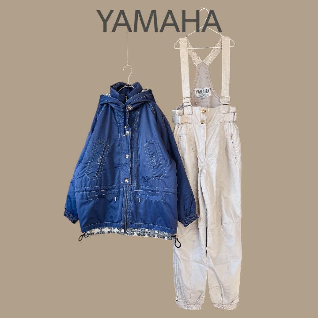 【ヤマハ】スキーウェアセットアップ　トップス：L紺　パンツ：66-76ベージュ