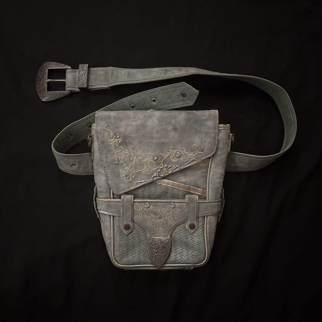 00s archive ozz on 刺繍 ウエストポーチ ベルト付き 希少