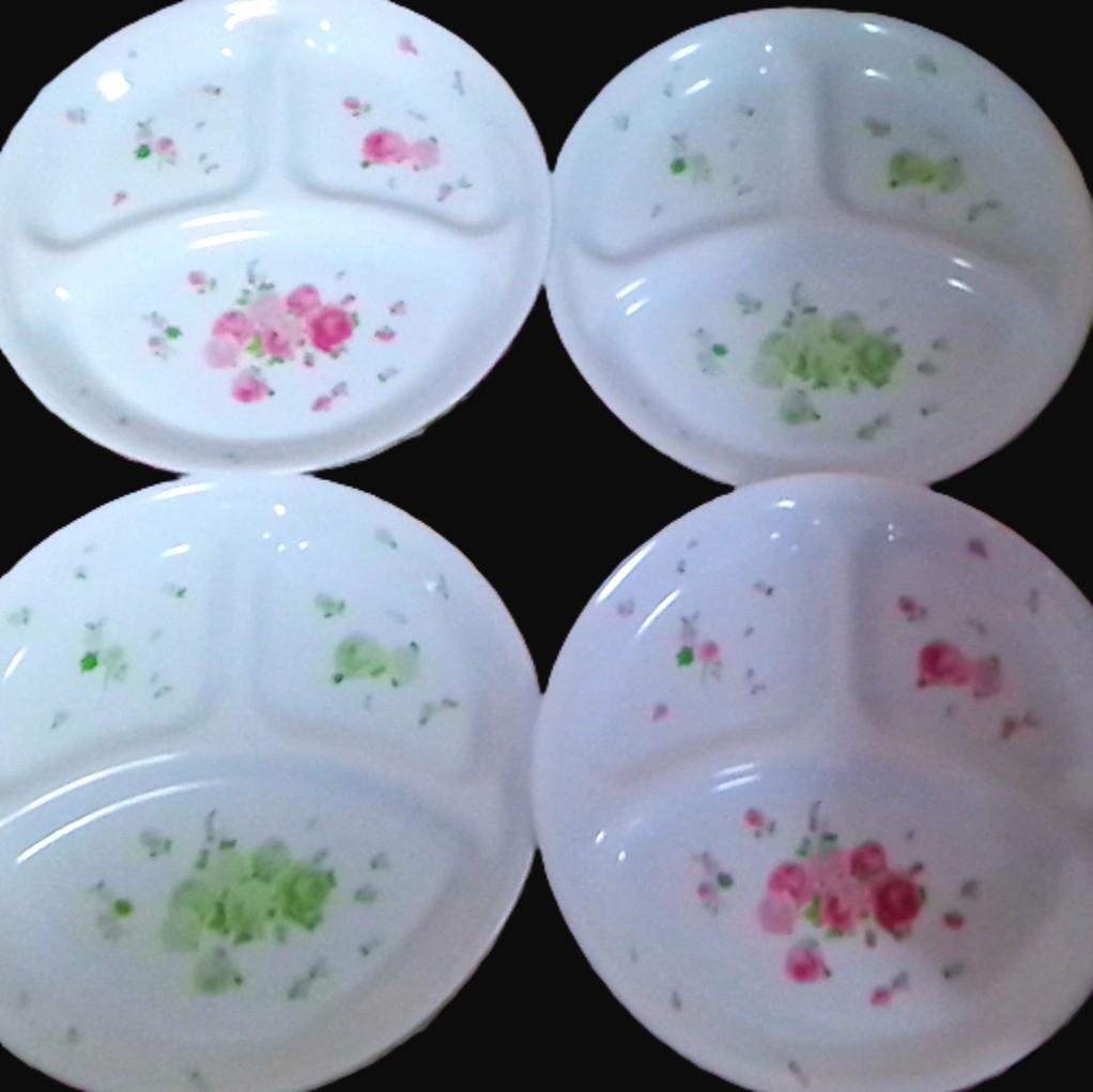 新品 コレール ローズ 薔薇 ランチ皿4枚