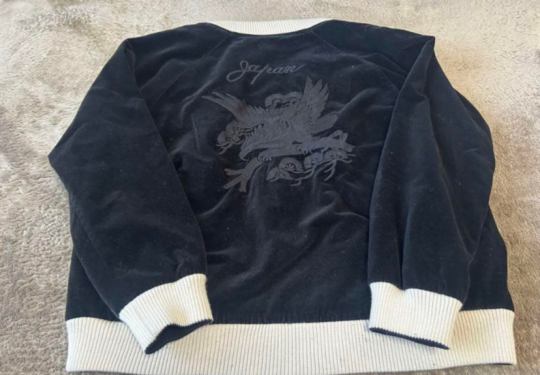 monkeytime美品　ベロアスカジャン黒ブラックモンキータイム