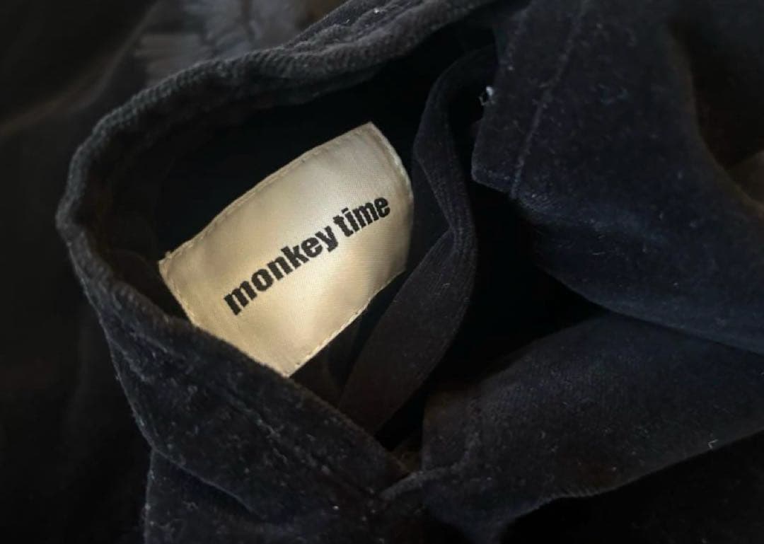 monkeytime美品　ベロアスカジャン黒ブラックモンキータイム