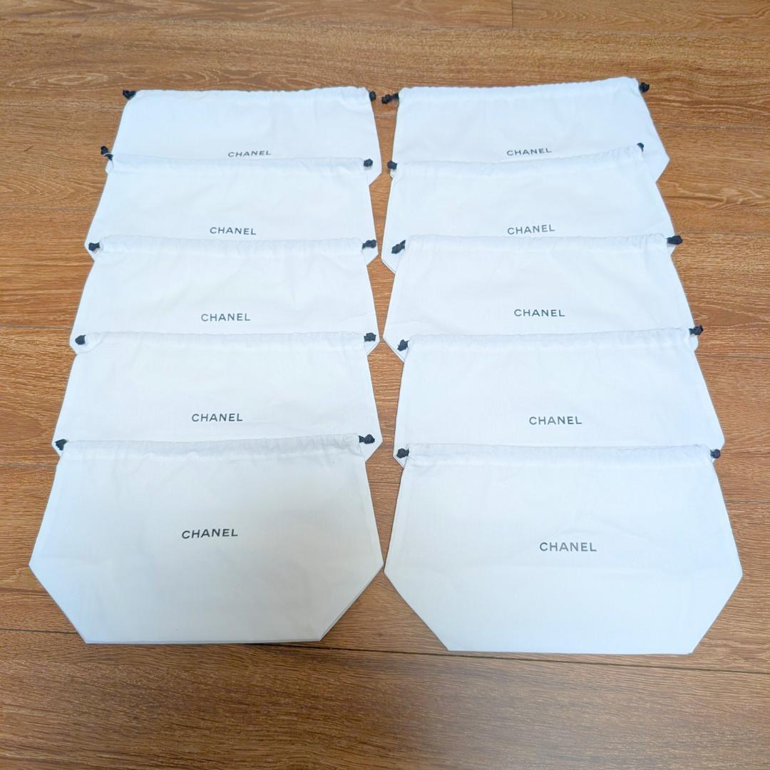 シャネル 巾着 袋 小 45枚セット 非売品 ポーチ ホワイト 新品