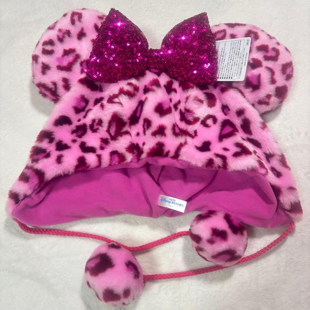 【新品】ミニー　ファンキャップ　ヒョウ柄　ピンク　ディズニー　レオパード　新型