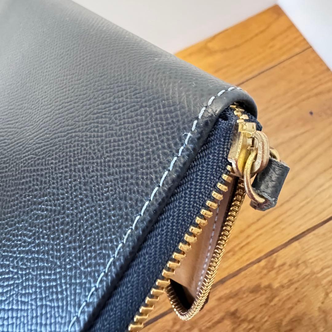 大峽製 OHBA ポケットブック ラウンドファスナー長財布